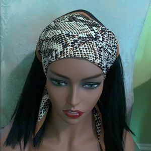 Silk Hair Scarf Animal Print Leopard Neck Scarf